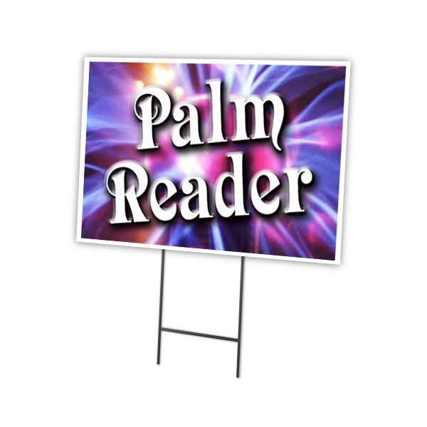 Palm Reader Yard Sign & Stake outdoor plastic coroplast window, C-1824 Palm Reader